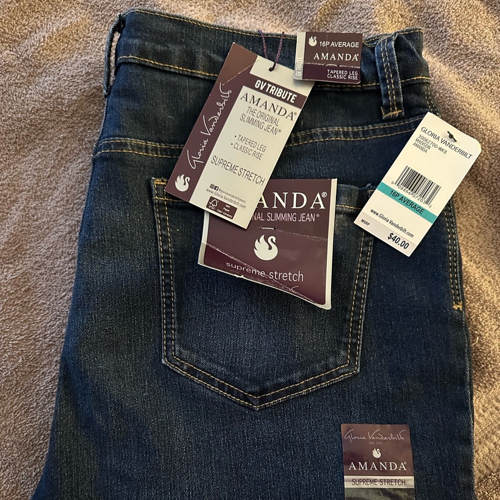 Gloria Vanderbilt Amanda Dark Blue Slim Jeans